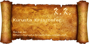 Kurusta Krisztofer névjegykártya