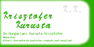 krisztofer kurusta business card